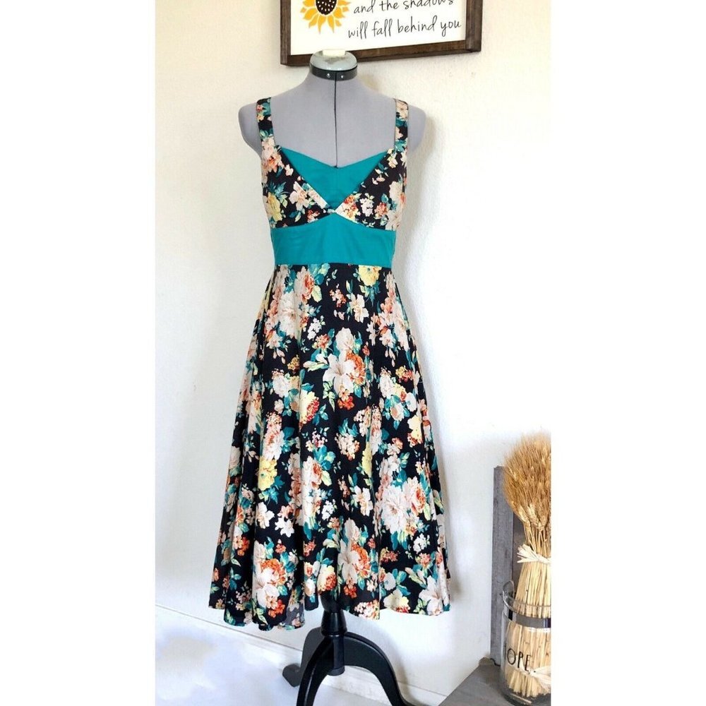 Ginger Lamb Sorella Floral Green Midi Dress